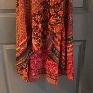 Japna Dresses - Burgundy Mixed Print Wrap Dress Japna Dresses - Burgundy Mixed Print Wrap Dress